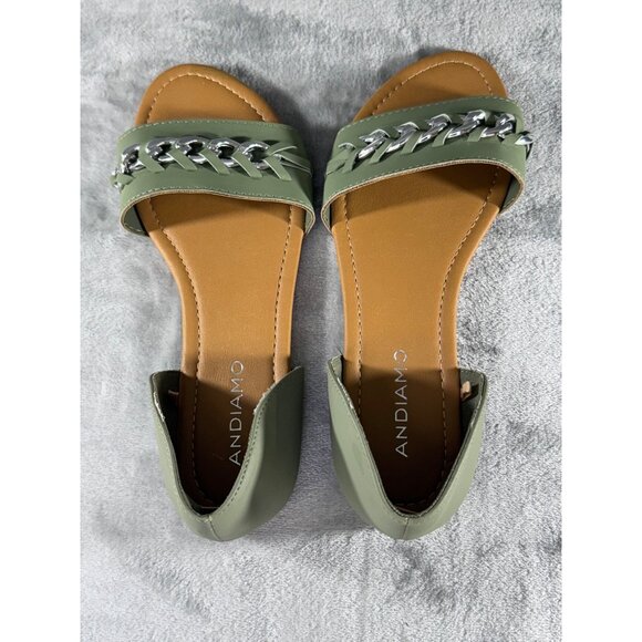 Andiamo womens sandels 8 green flat slip on - Picture 11 of 16